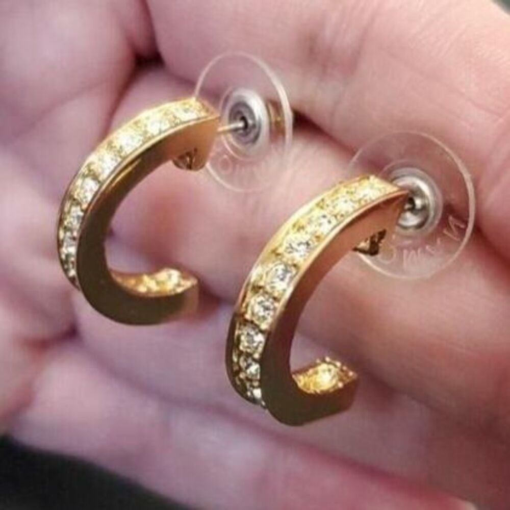 Roman gold plated hoop earrings
